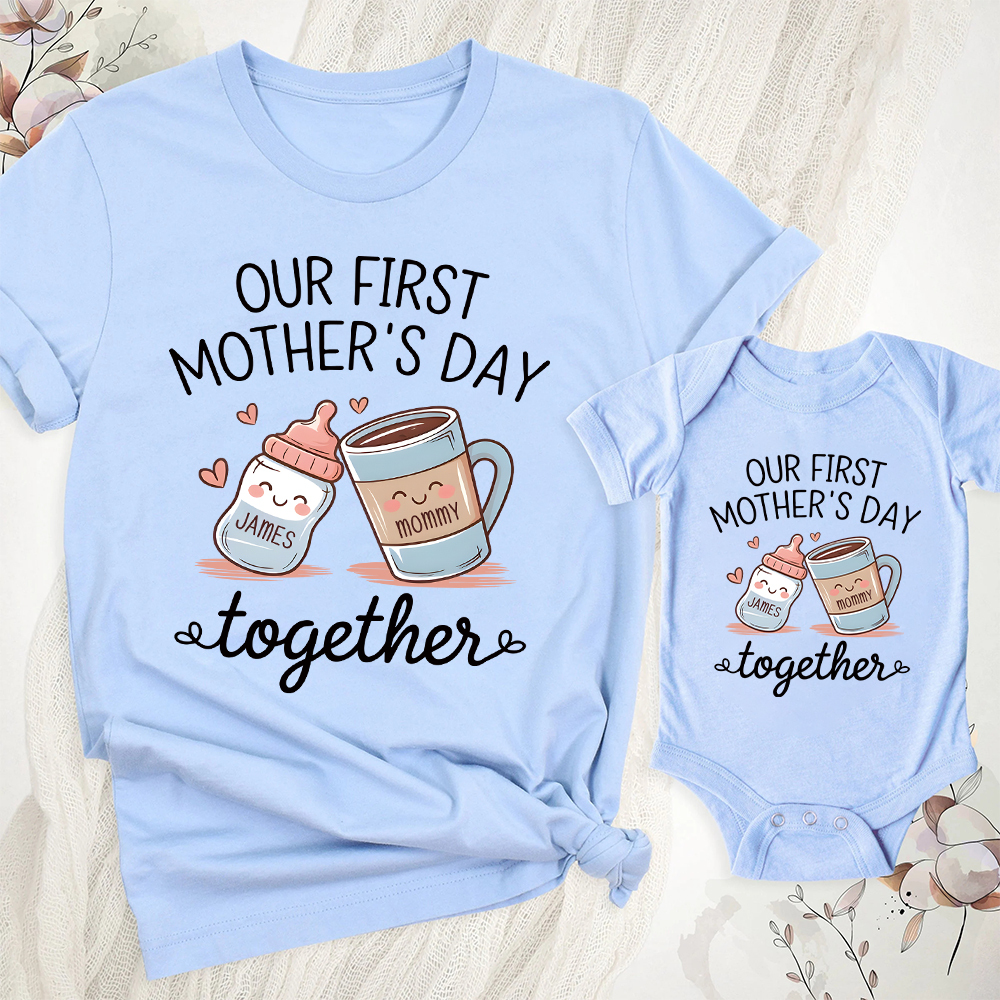 Personalized First Mother's Day Mommy and Baby Outfit | CWFamily141