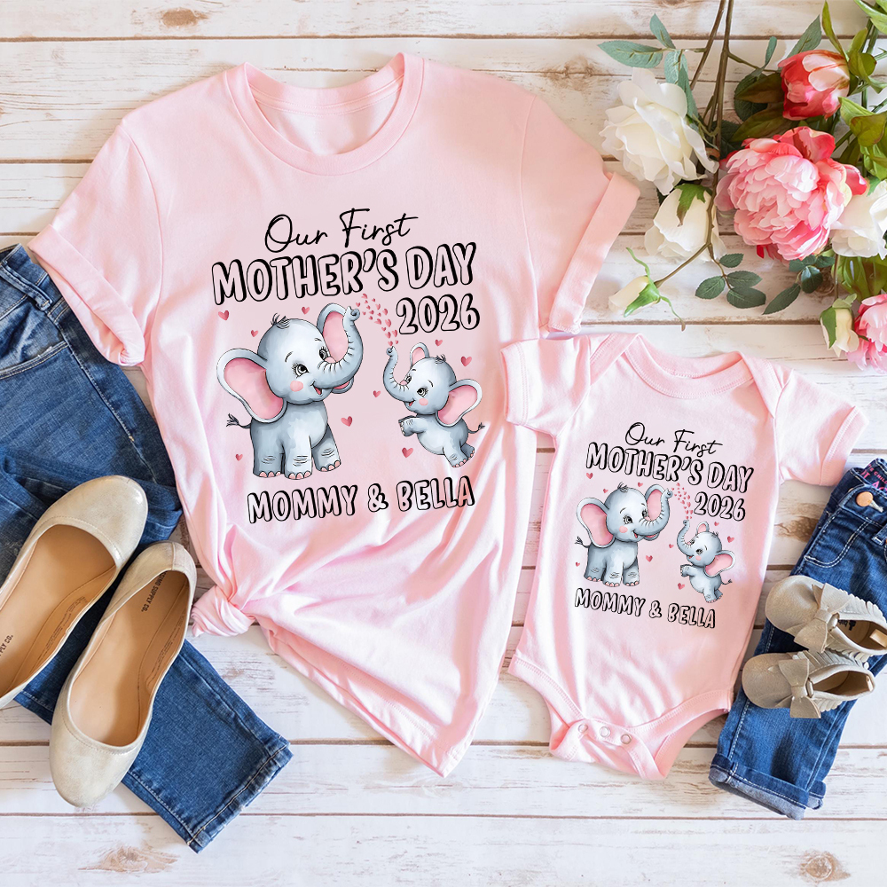 Personalized First Mother's Day Mommy and Baby Outfit | CWFamily142