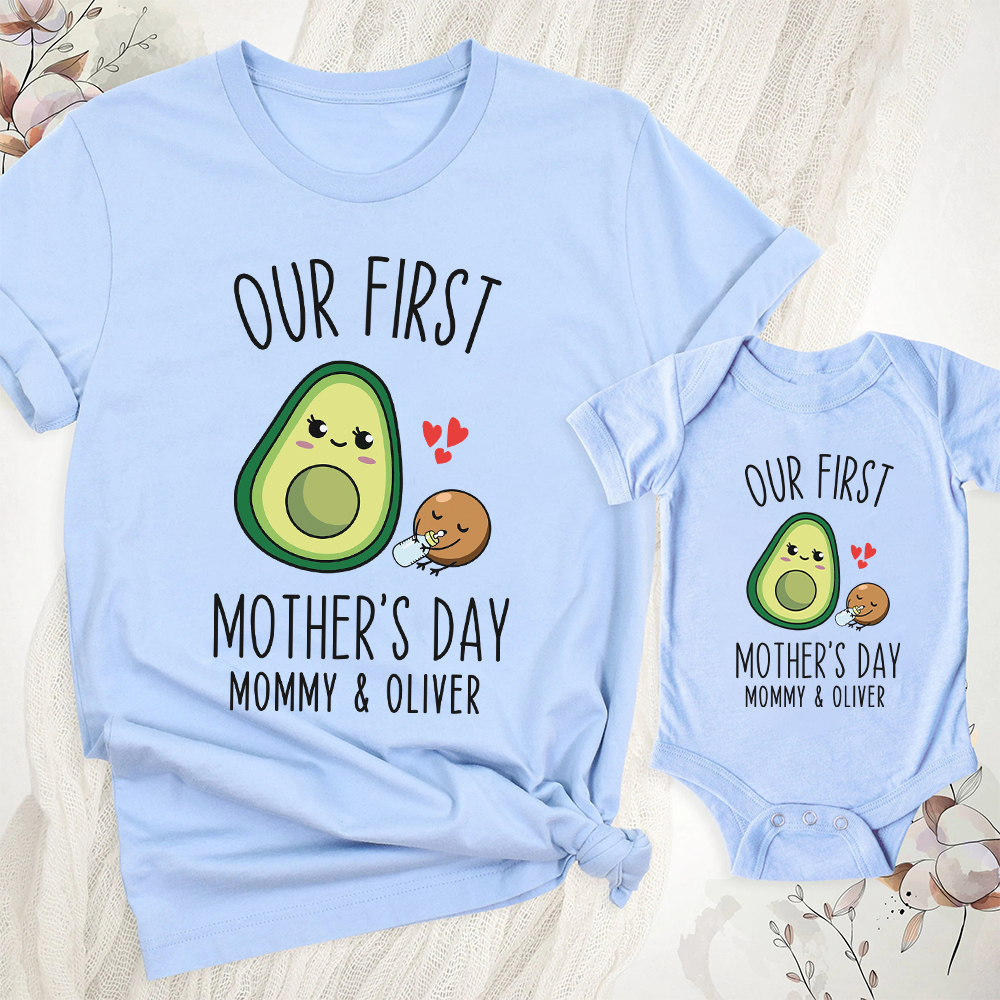 Personalized First Mother's Day Mommy and Baby Outfit | CWFamily143