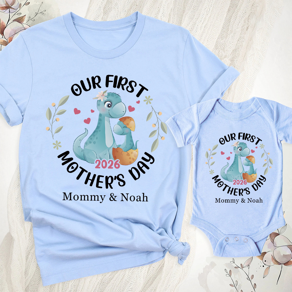 Personalized First Mother's Day Mommy and Baby Outfit | CWFamily144