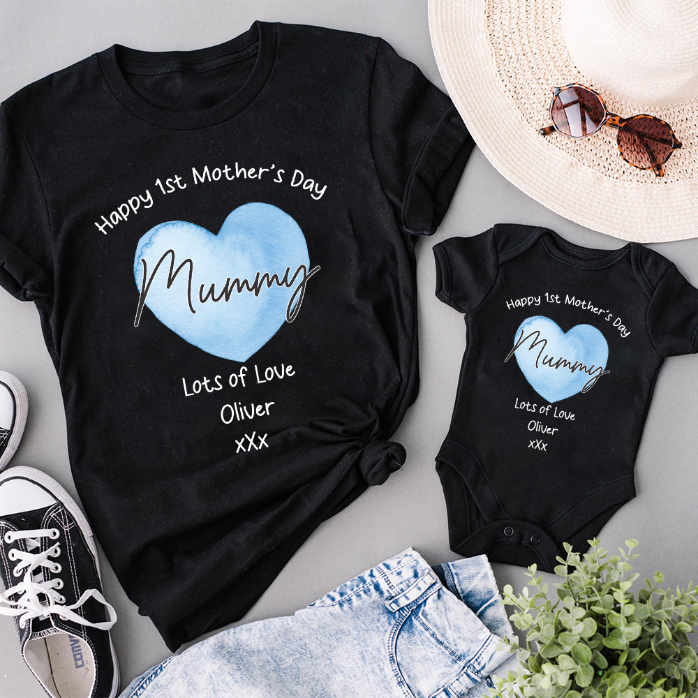 Personalized First Mother's Day Mommy and Baby Outfit | CWFamily138