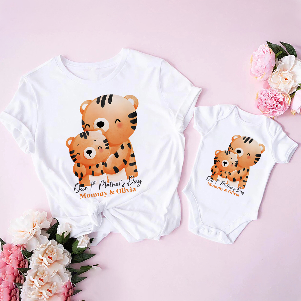 Personalized First Mother's Day Mommy and Baby Outfit | CWFamily147