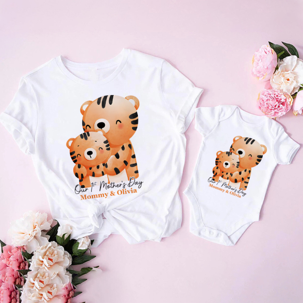 Personalized First Mother's Day Mommy and Baby Outfit | CWFamily147