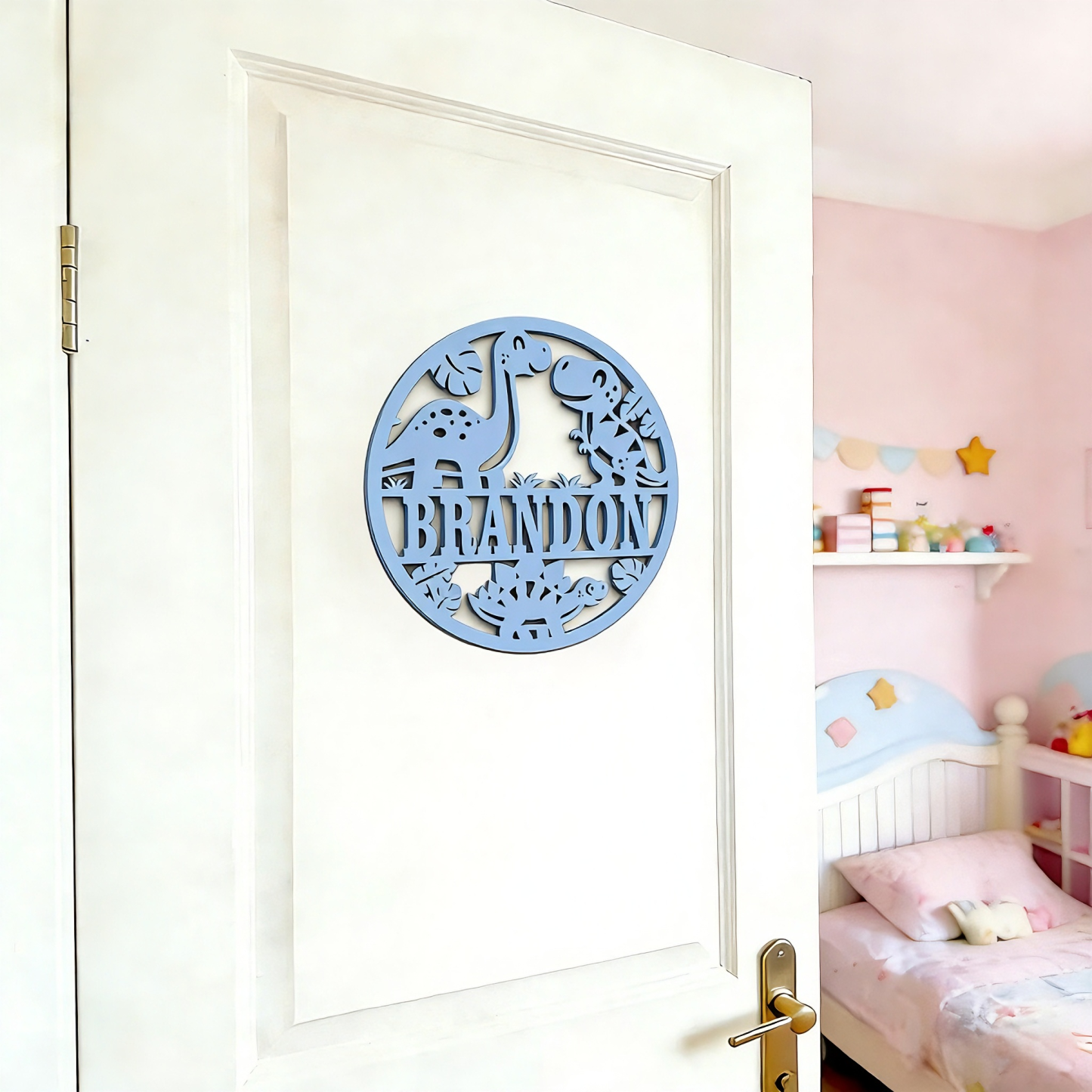 Personalized Dinosaur Kid's Bedroom Door Name Sign | CWBaby464