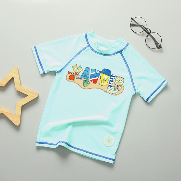 Personalized Kid Summer Beach Swim Suit Shirt | CWBeach232