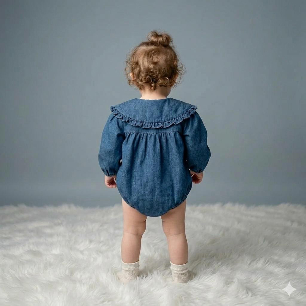 Personalized Baby Girl Vintage Peter Pan Collar Outfit | CWBaby475