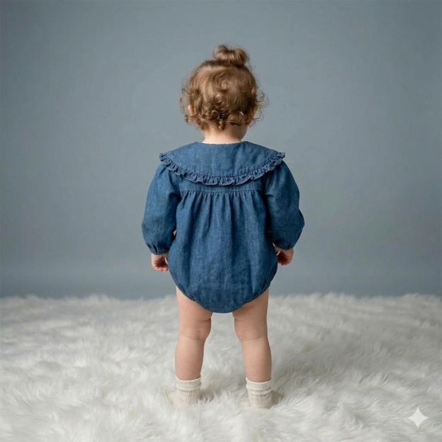 Personalized Baby Girl Vintage Peter Pan Collar Outfit | CWBaby475