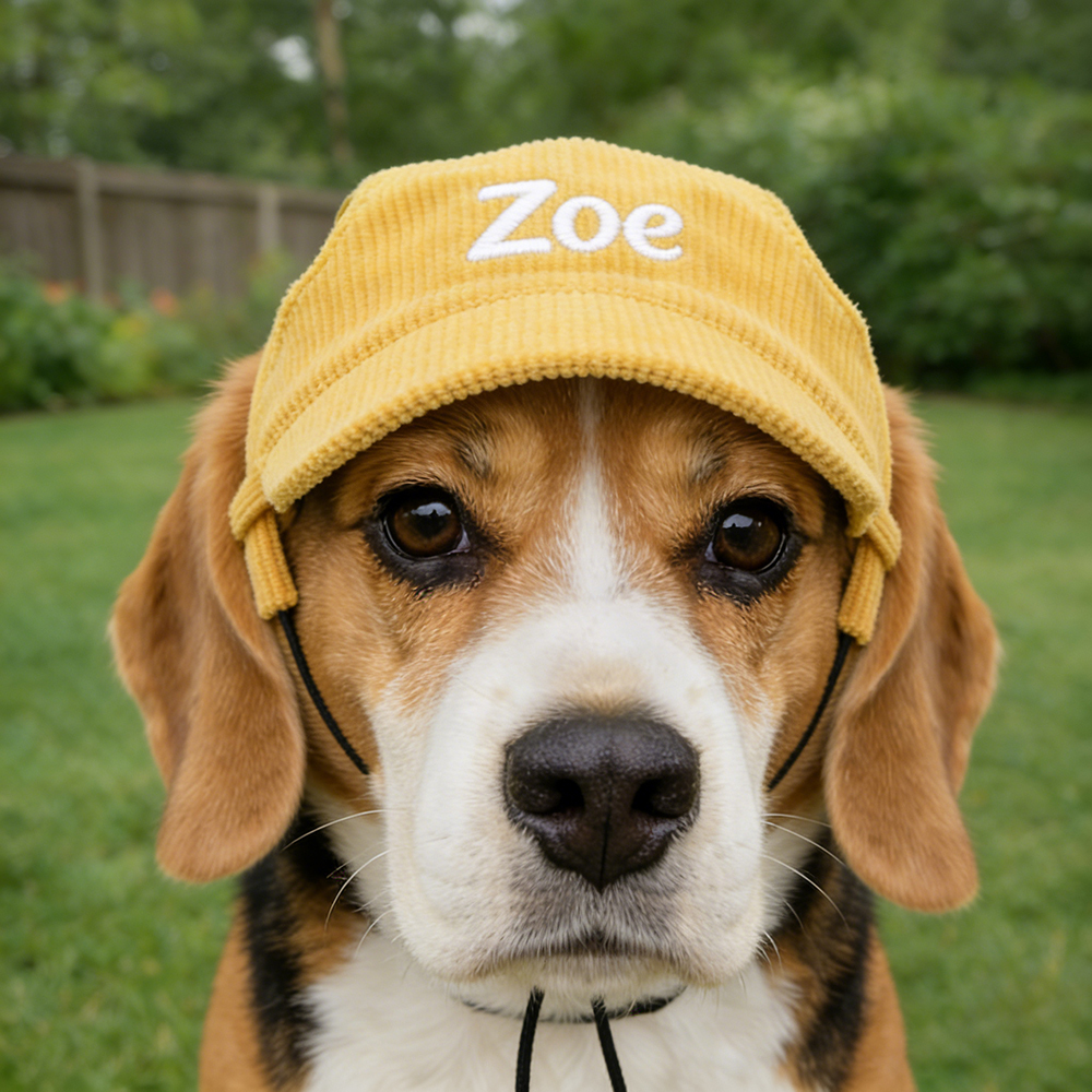 Personalized Embroidery Corduroy Adjustable Pet Pet Baseball Cap | BKPet459