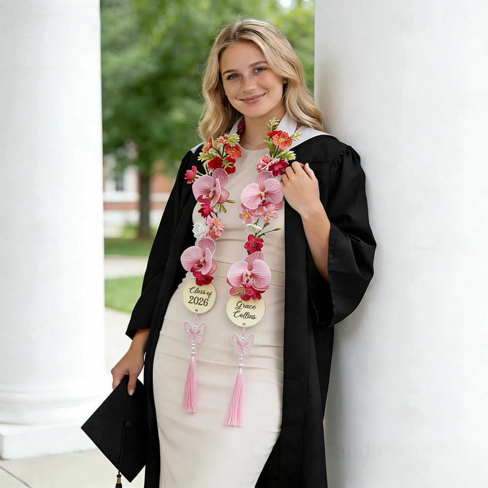 Personalized Elegant Graduation Floral Sash with Tag | CWGift54