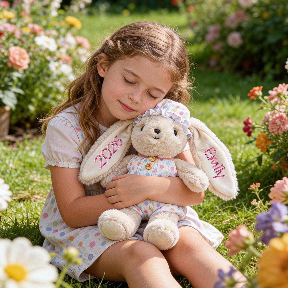 Personalized Comfortable Soft Bunny Plush Huggable Toy | CWToy183