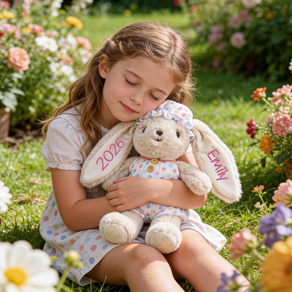 Personalized Comfortable Soft Bunny Plush Huggable Toy | CWToy183