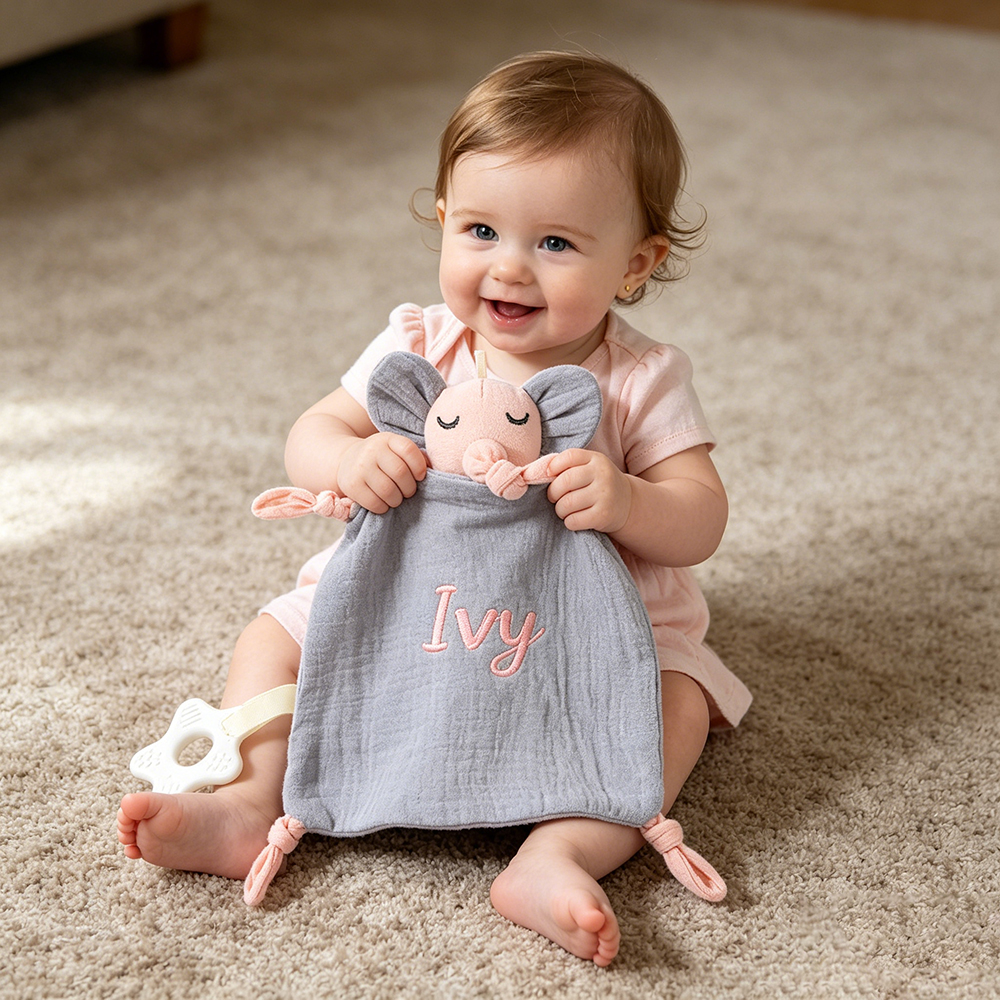 Personalized Baby Embroidery Comforter Sleep Toy | CWToy185