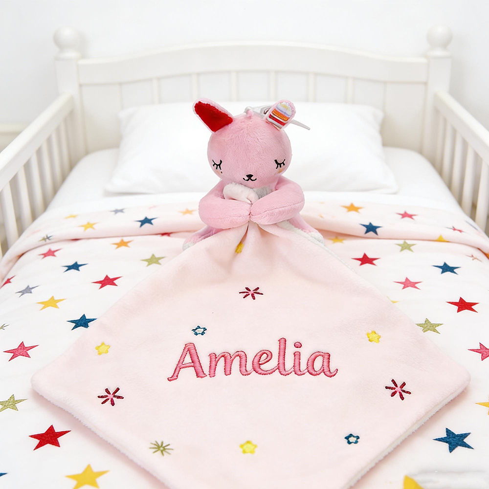 Personalized Baby Embroidery Animal Comfort Sleep Toy | CWToy186