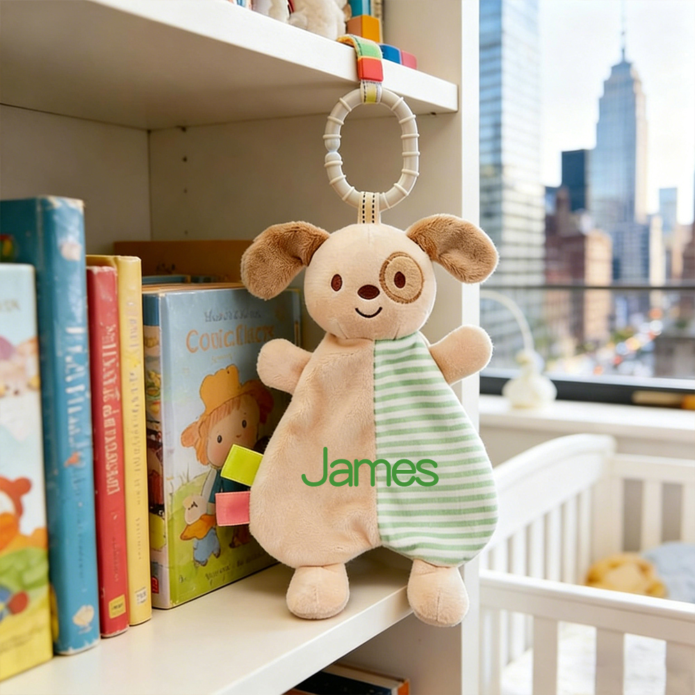 Personalized Baby Animal Bed Hanging Stripe Cuddle Toy | CWToy187