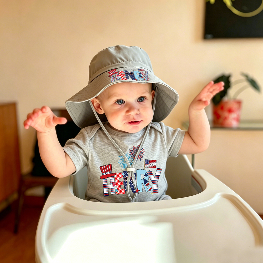 Personalized The 4th of July Bucket Hat & Romper/T-Shirt | CWBaby485
