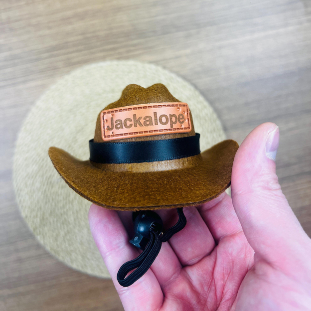 Personalized Leather Patch Pet Cowboy Hat | BKPet468