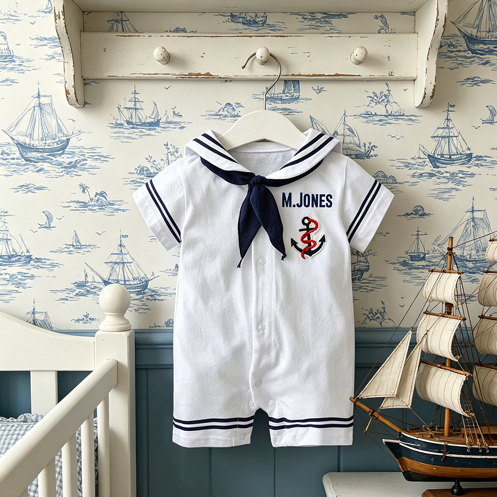 Personalize Adorable Baby Sailor Outfit | CWBaby486