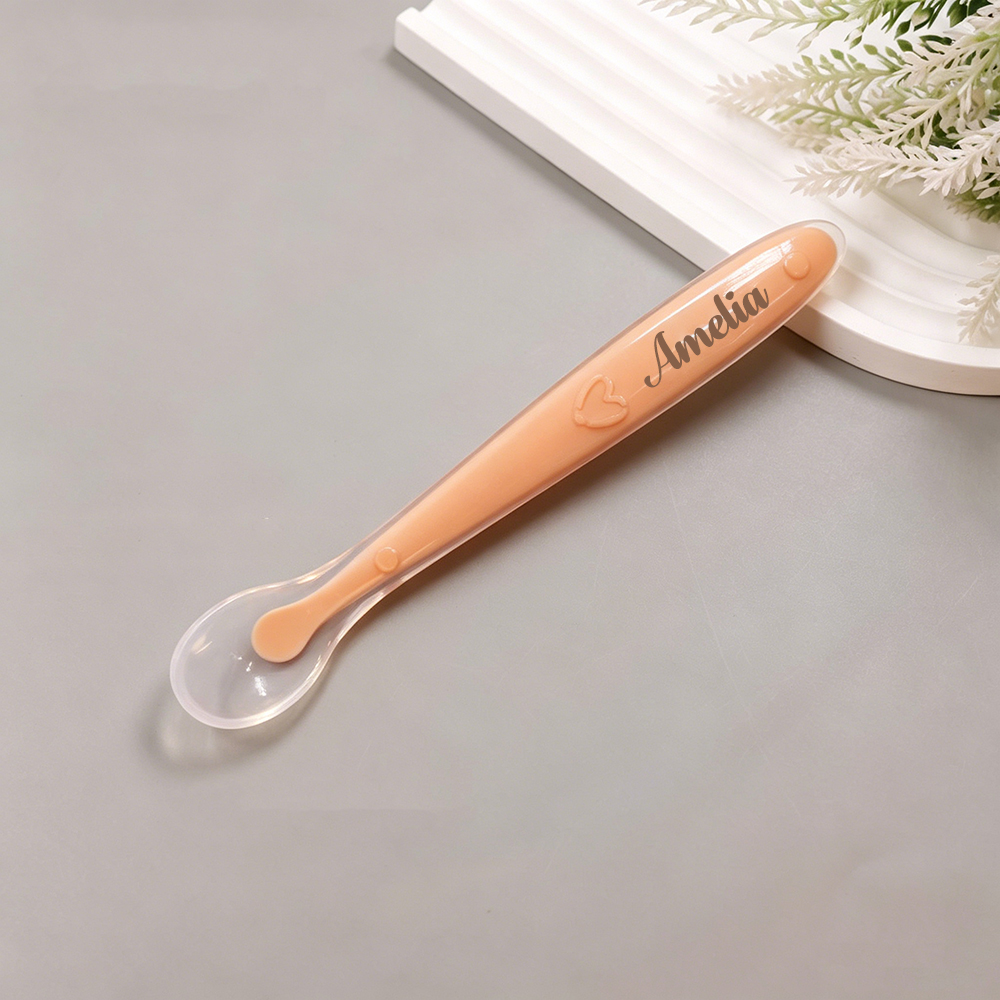 Personalised Baby Custom Silicone Feeding Spoon | CWBaby490