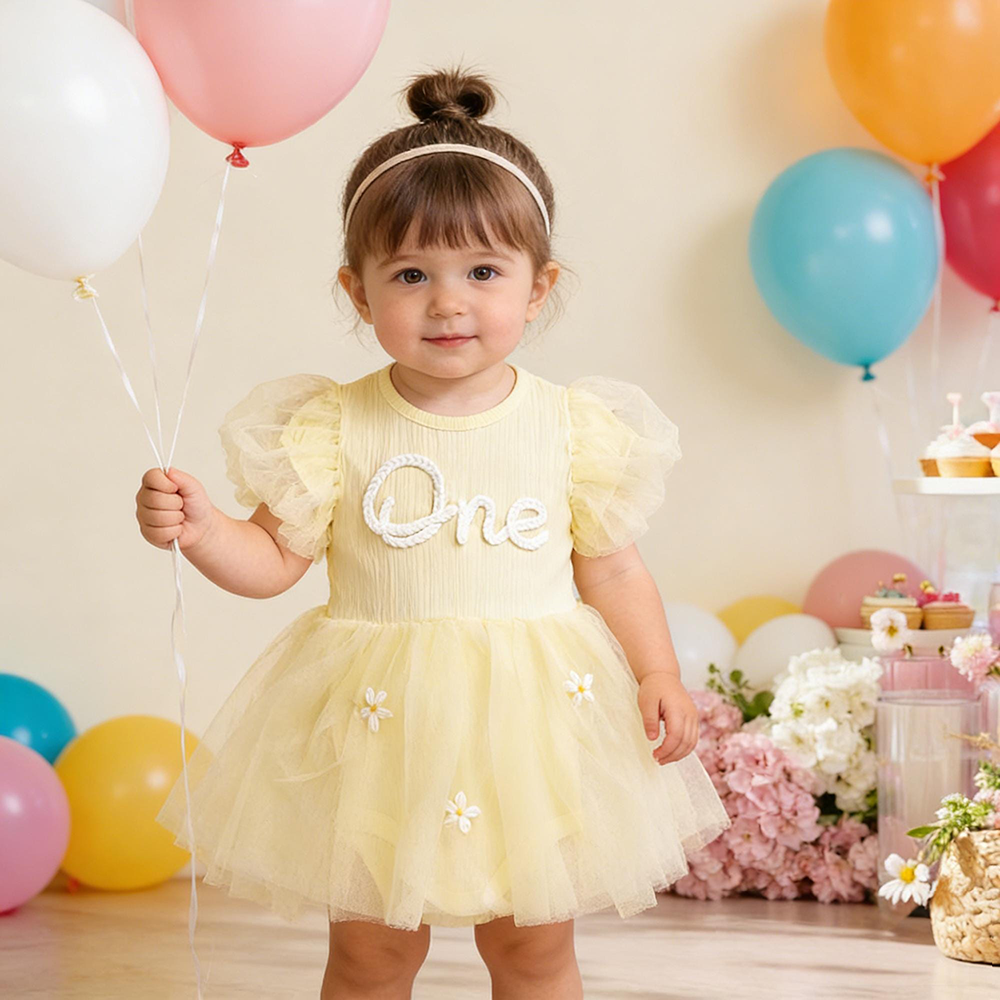 Personalized Hand Embroidered Baby Girl Tutu Dress | CWBaby428