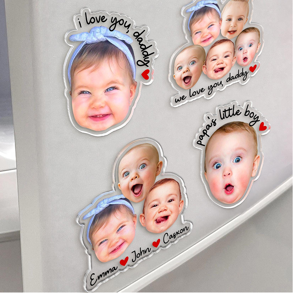 Personalized Illustrated Baby Face Photo Acrylic  Magnet | CWGift61
