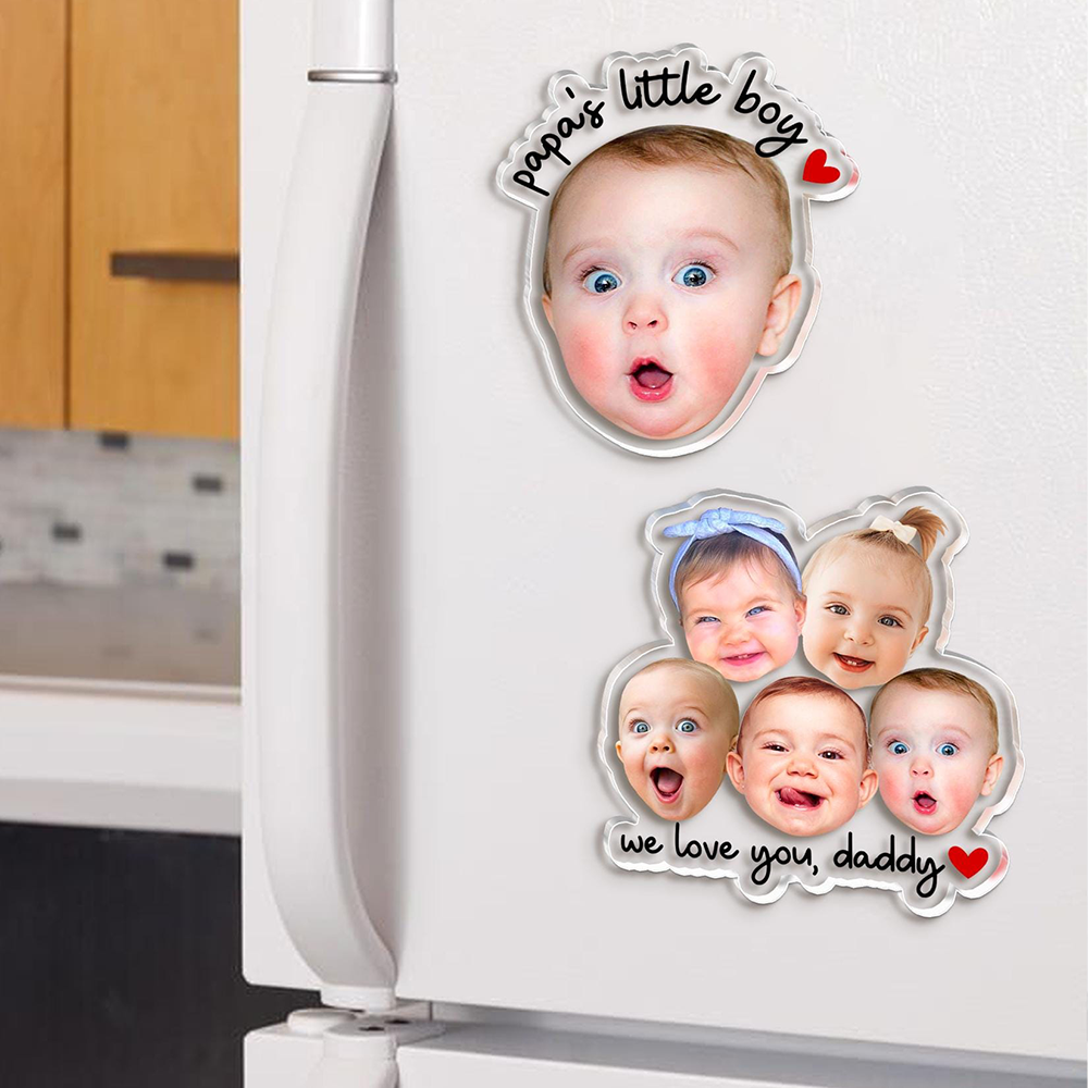 Personalized Illustrated Baby Face Photo Acrylic  Magnet | CWGift61