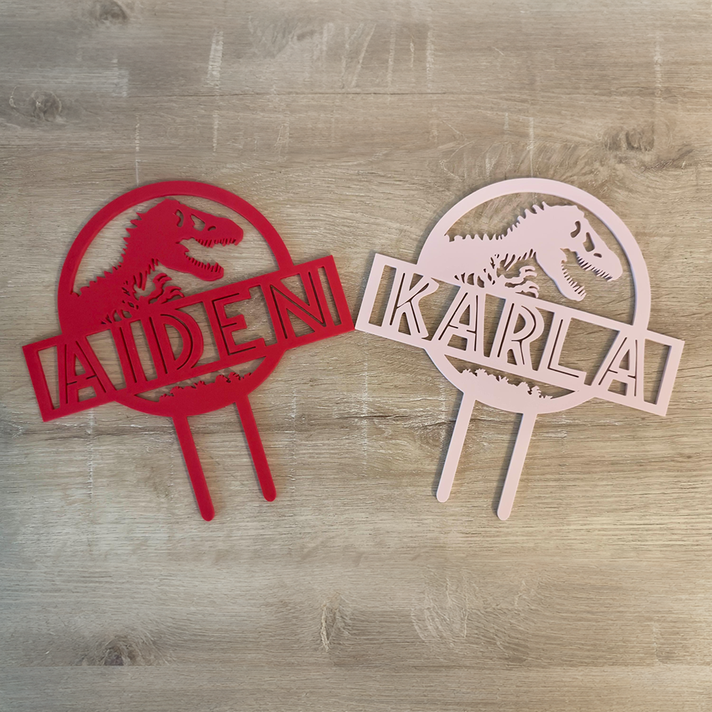 Personalized Jurassic Party Dinosaur Cake Topper | CWGift65