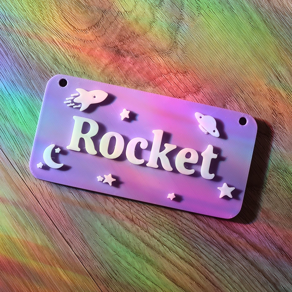 Personalized 3D Printed Pet Cage Name Tag | BKPet510