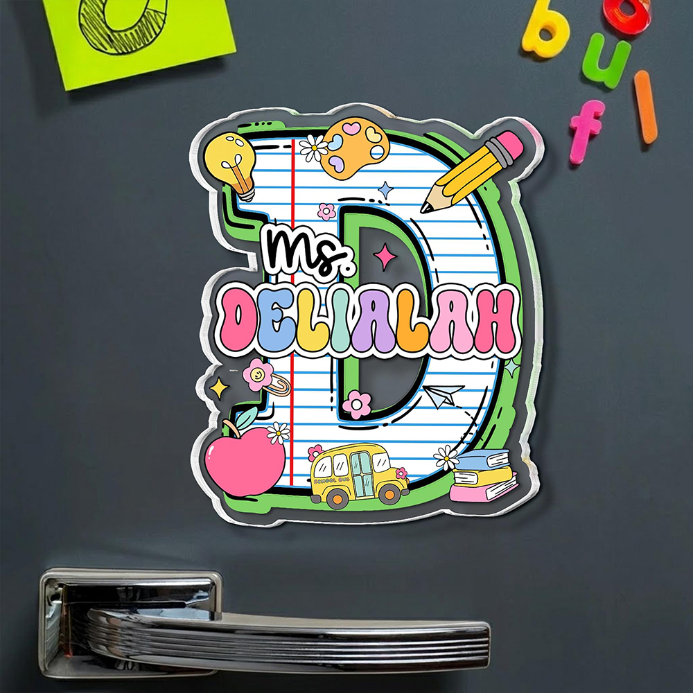 Personalized Letter Teacher Name Magnet | CWTeach12