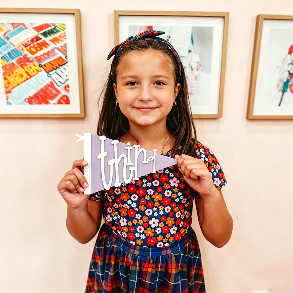 Personalized Pennant Flag Grade School Sign With Screws | CWGift71