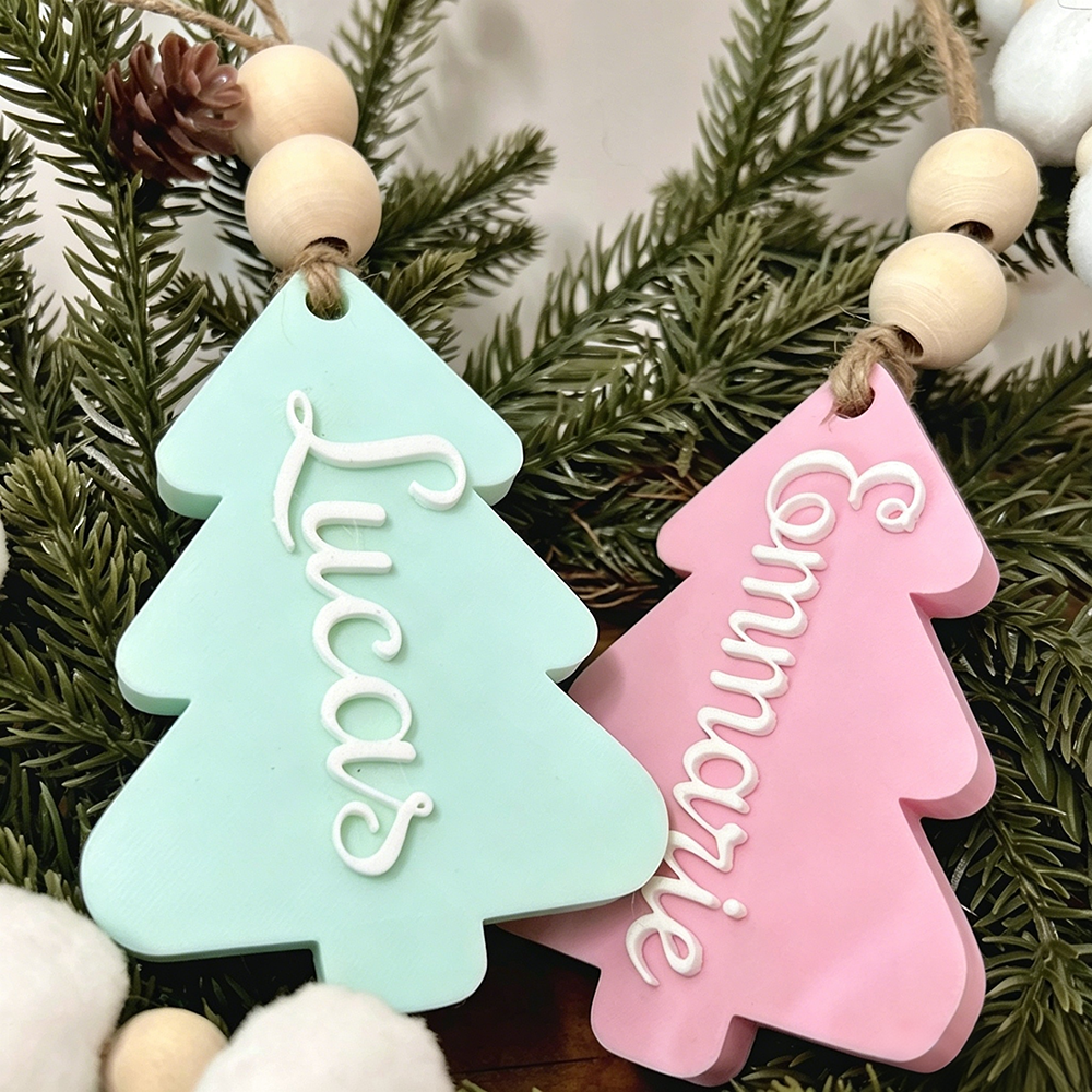 Personalized 3D Printed Family Christmas Tree Tag | CWGift73