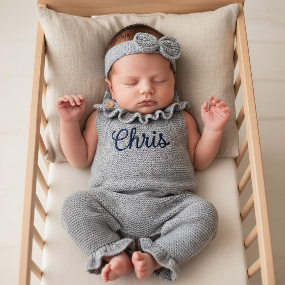 Personalized Embroidered Newborn Coming Home Baby Romper | CWBaby506