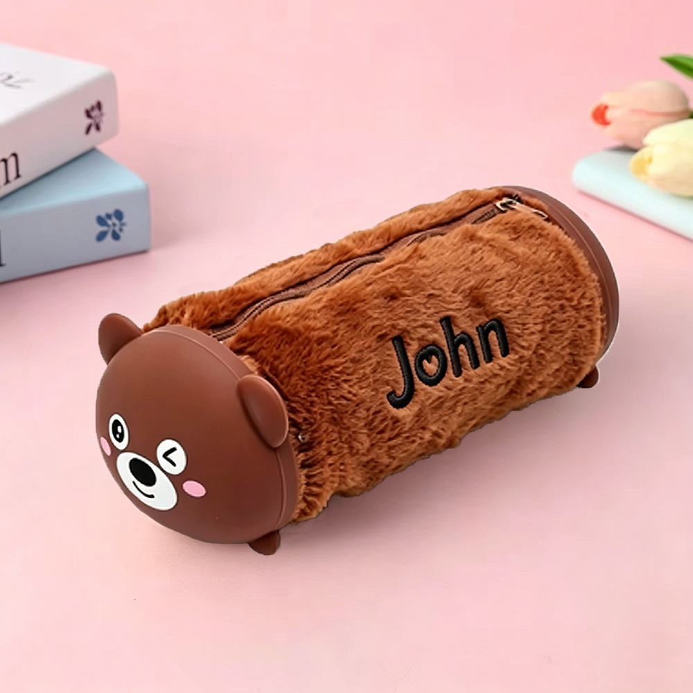 Personalized Embroidered Kids Funny Animals Pencil Case | CWPack377