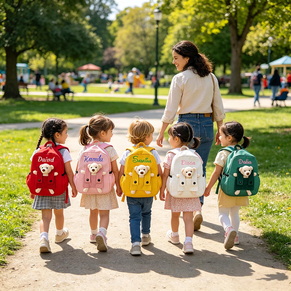 Personalized Embroidery Bear Back to School Backpack | CWPack6401