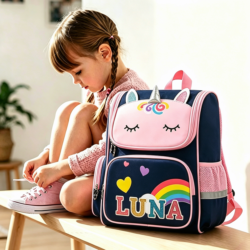 Personalized Girls Unicorn Large Capacity School Backpack | CWPack378