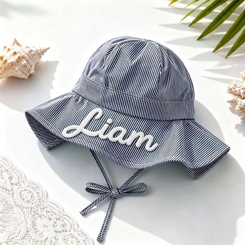 Personalized Lovely Baby Striped Sun Hat | CWBeach257