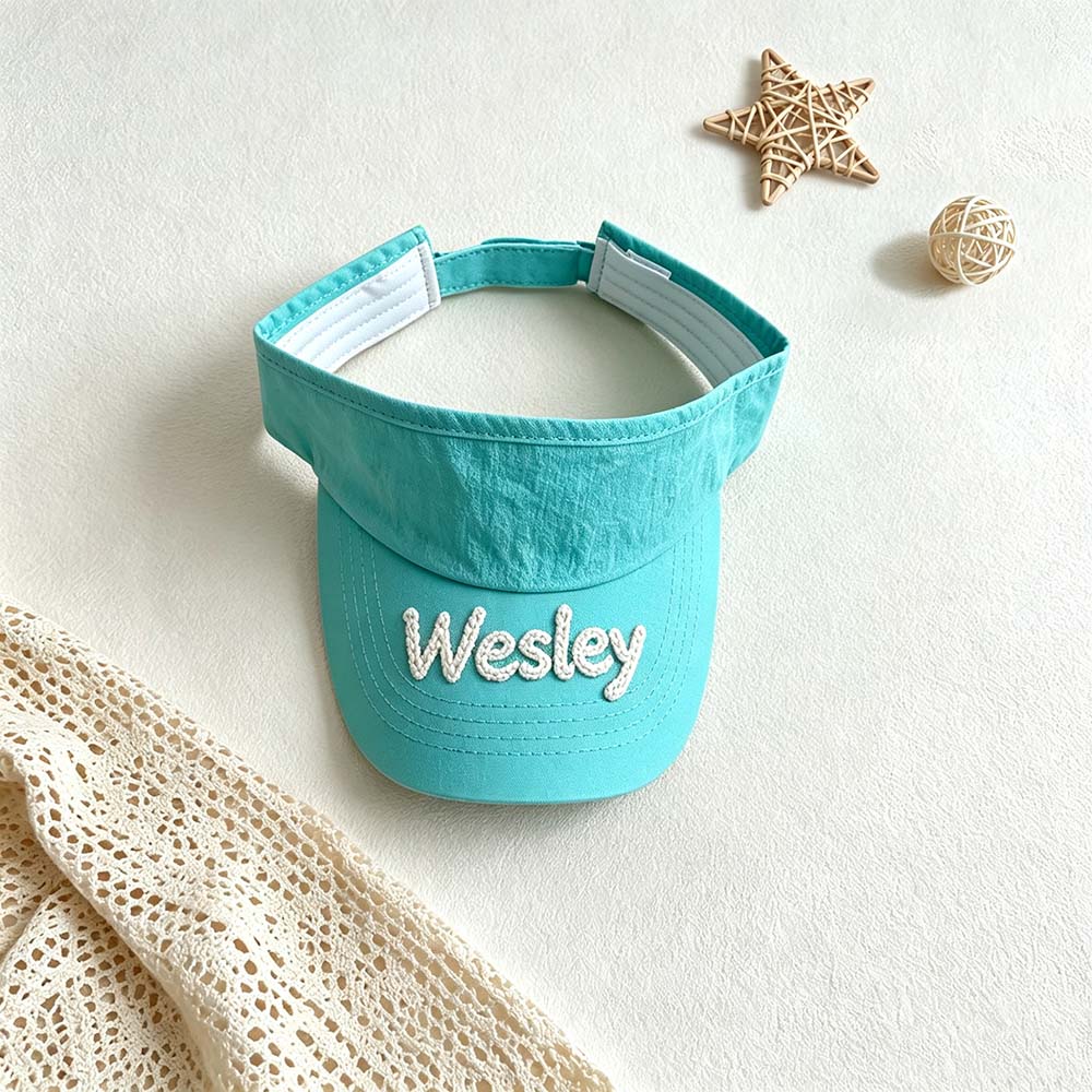 Personalized Hand Embroidery Kids Open-Top Summer Hat | CWBeach260