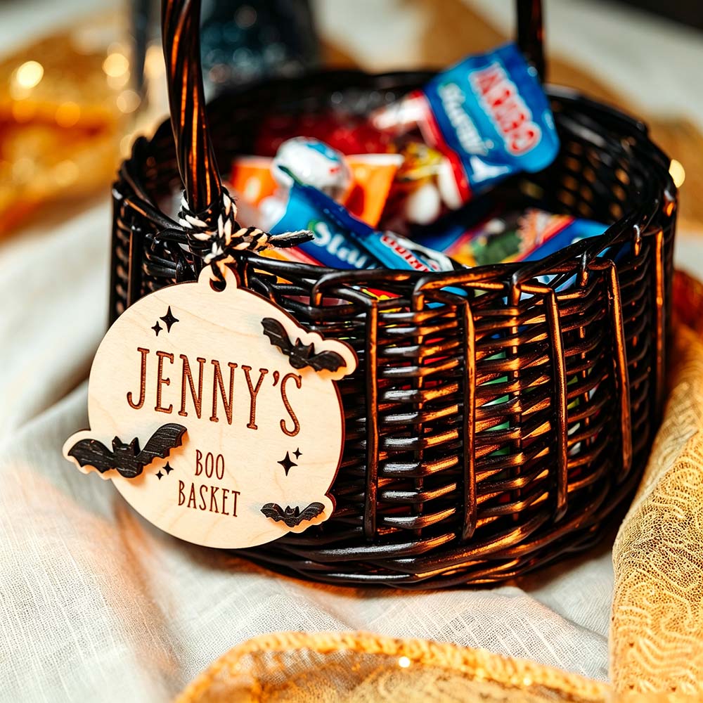 Personalized Halloween Name Boo Basket Tag | CWHalloween86