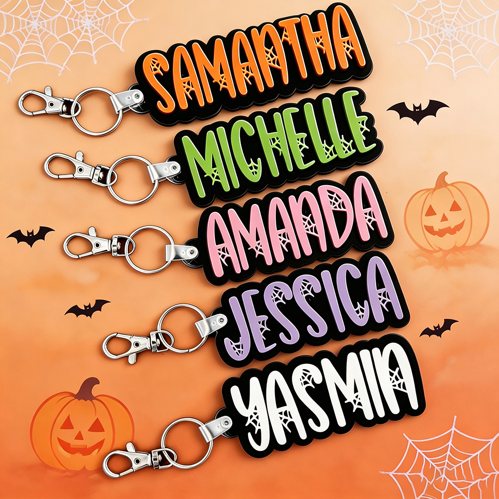 Personalized Halloween Name Tag Keychain | CWHalloween78