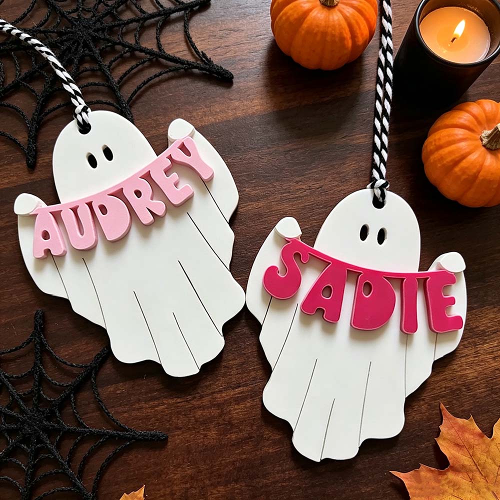 Personalized Halloween Cute Ghost Name Boo Basket Tag | CWHalloween89
