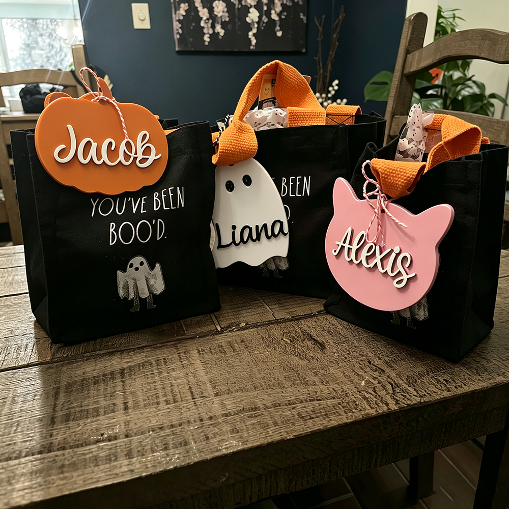 Personalized Halloween Name Boo Basket Tag | CWHalloween80