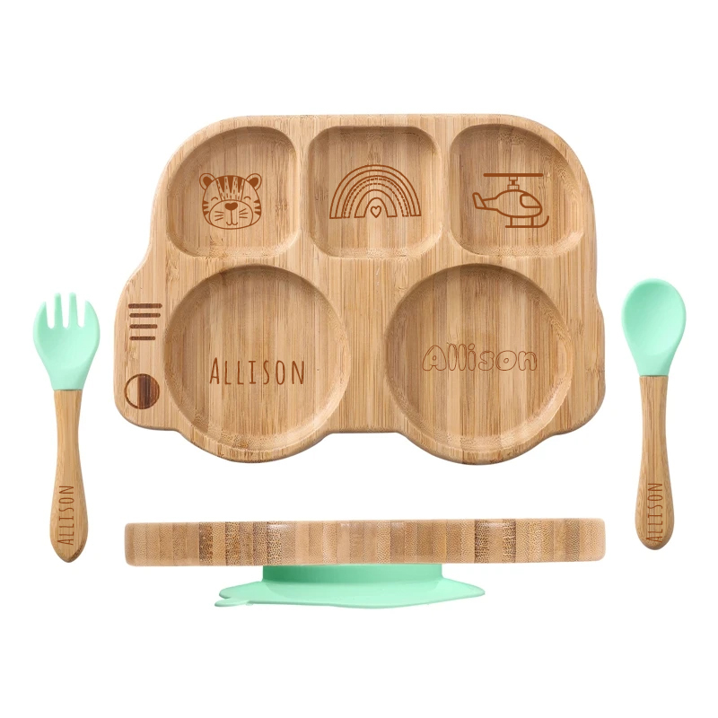 Personalised Baby Bamboo Plate Set | CWBaby19