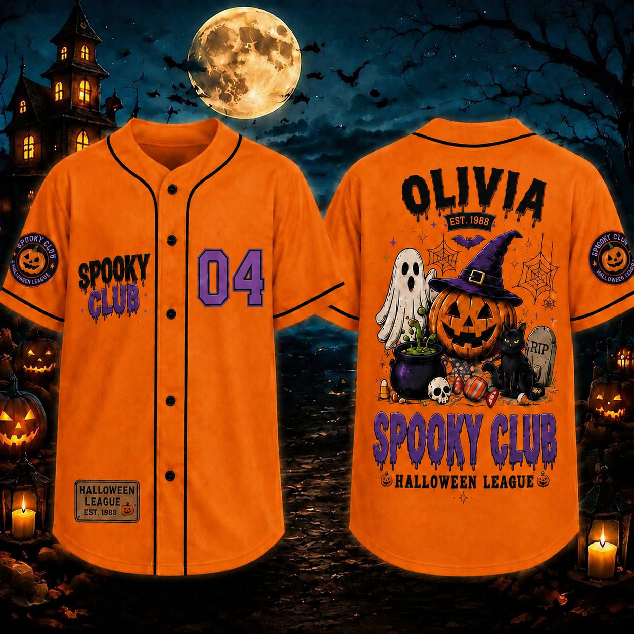 Personalized Halloween Button Up Baseball Jersey For Kid & Adult | CWHalloween90
