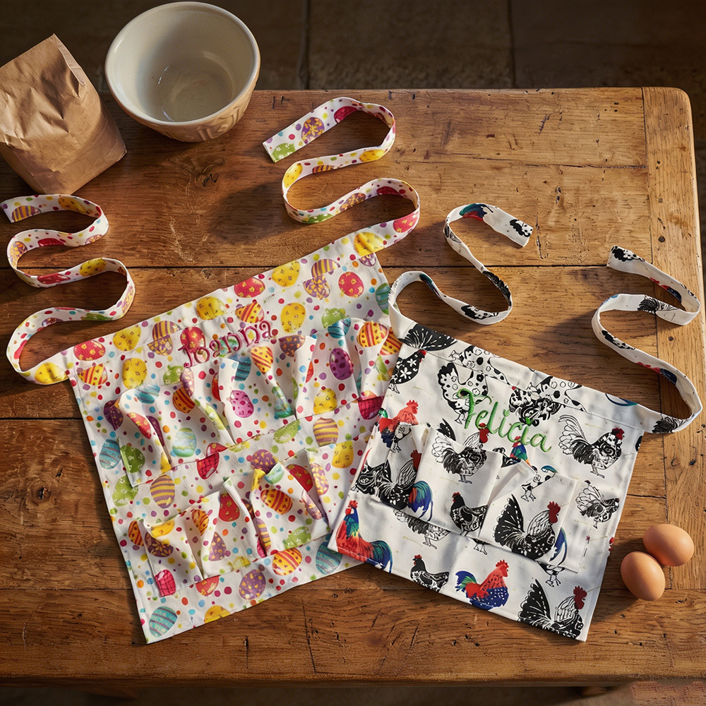 Personalised Embroidered Egg Gathering Half Apron | Apron51