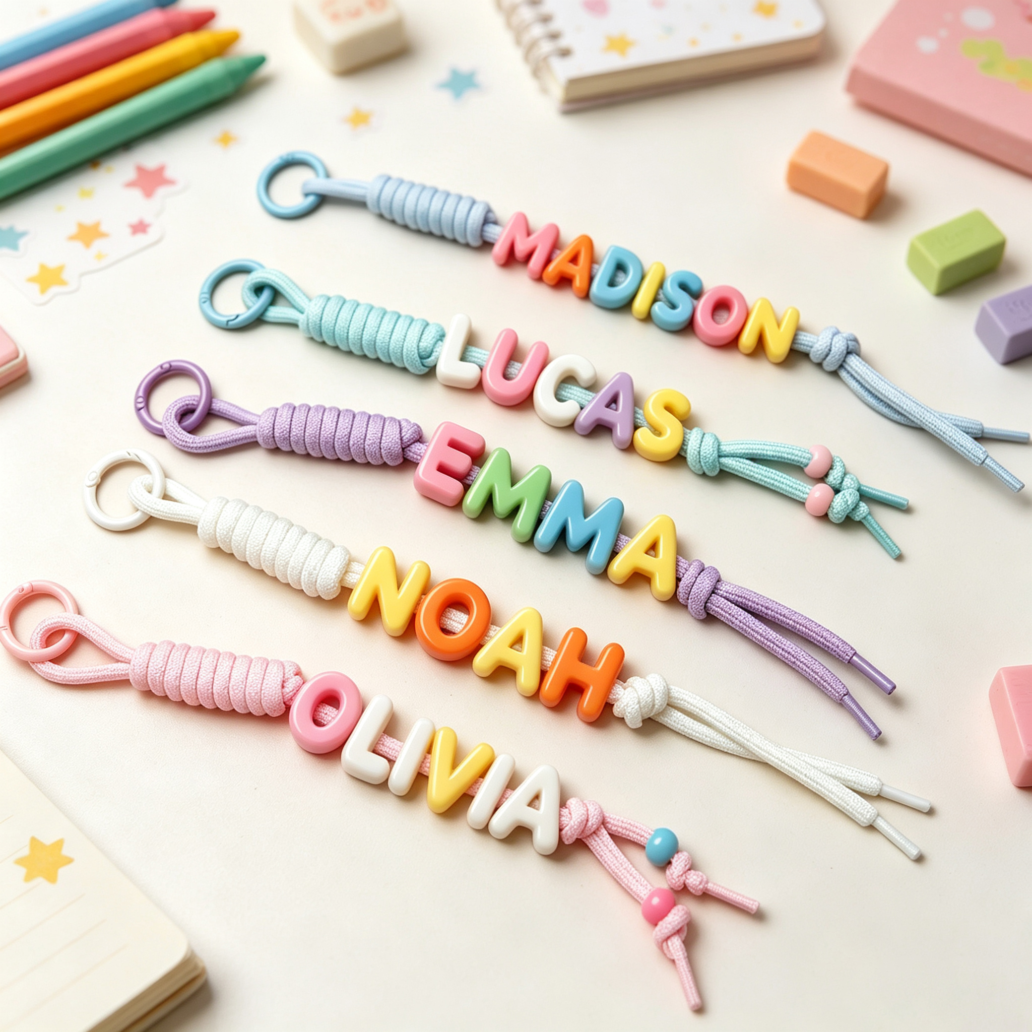 Personalized Colorful Name Letter Beaded Bag Tag | CWGift76