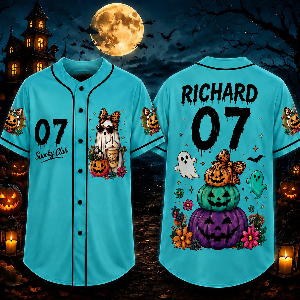 Personalized Halloween Button Up Baseball Jersey For Kid & Adult | CWHalloween91
