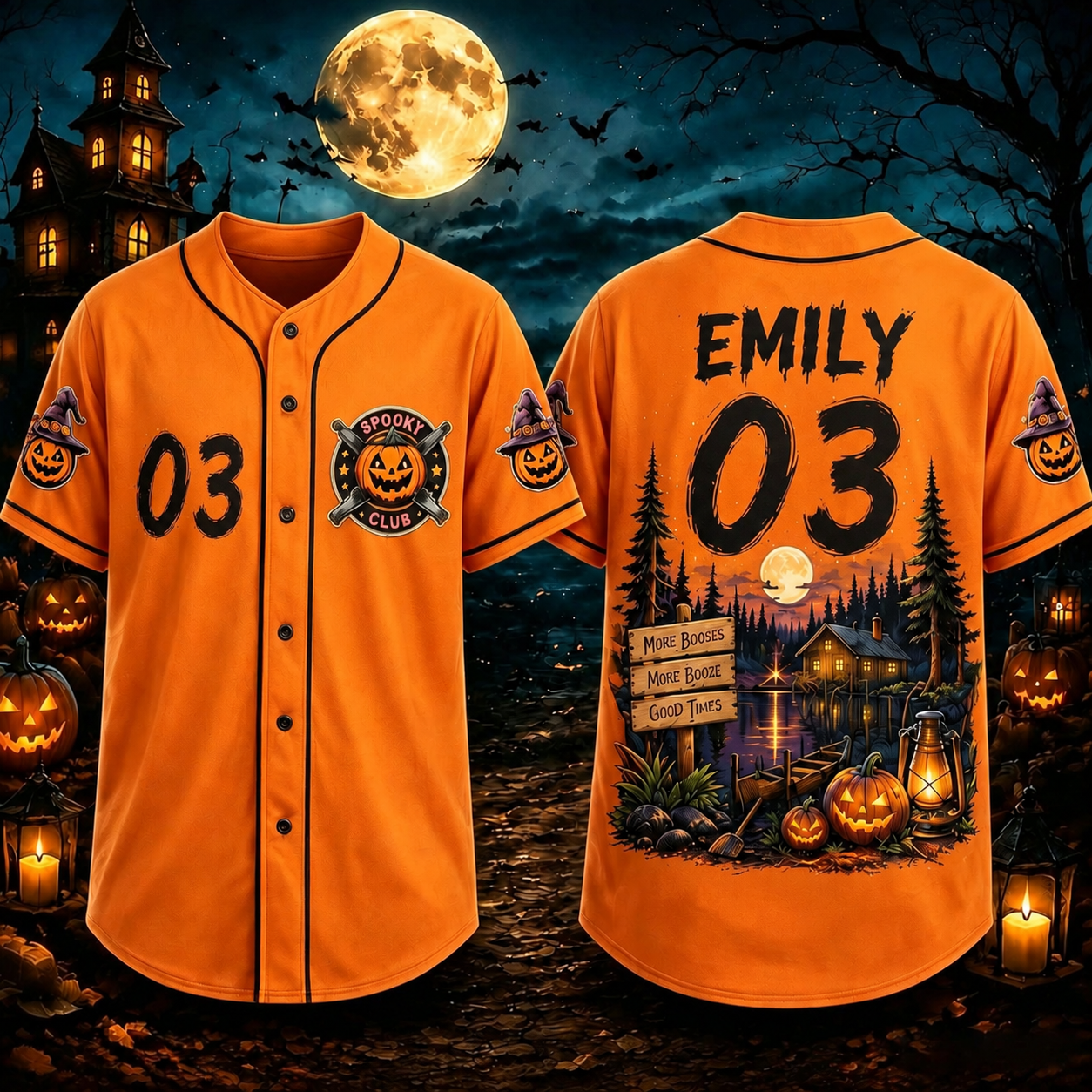 Personalized Halloween Button Up Baseball Jersey For Kid & Adult | CWHalloween93