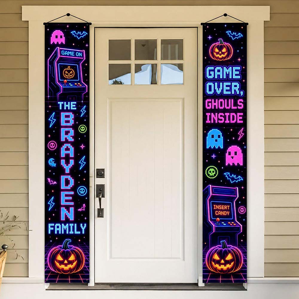 Personalized Halloween Family Name Door Banners | CWHalloween113