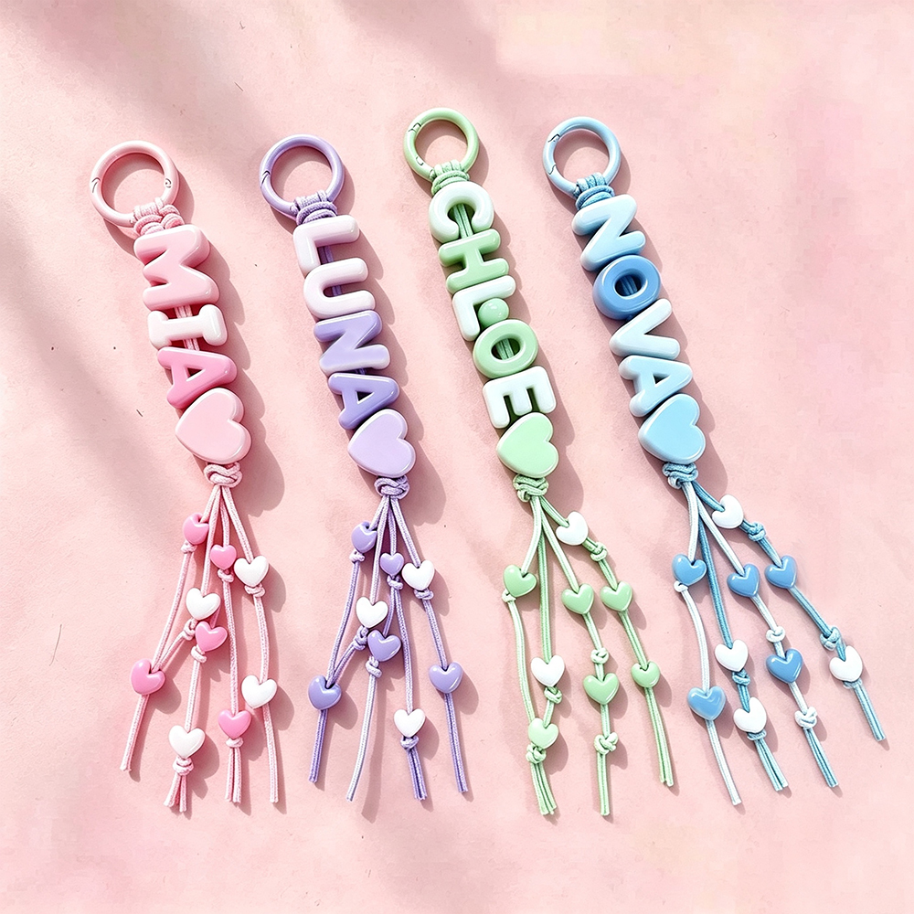 Personalized Colorful Name Letter Beaded Keychain | CWGift81