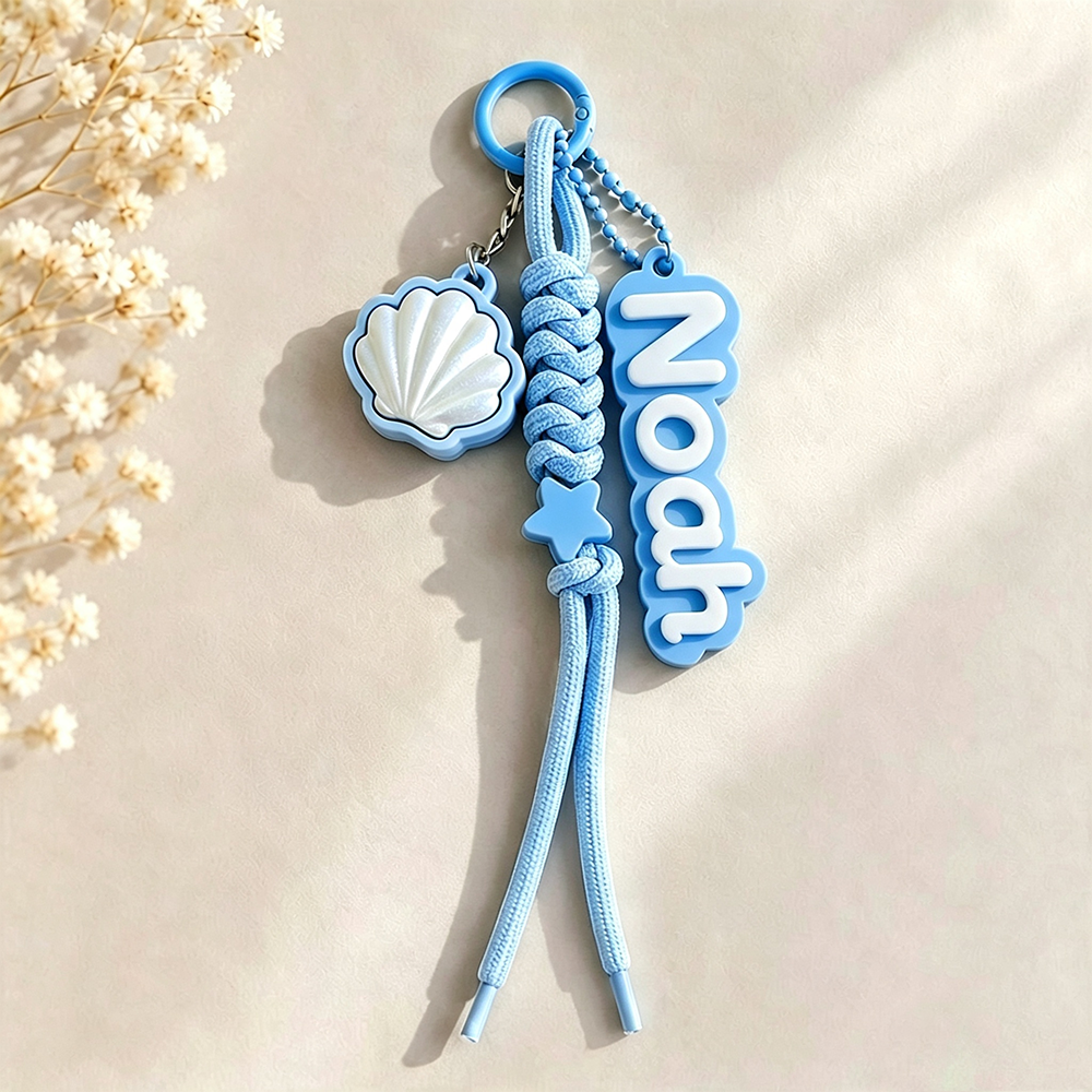 Personalized 3D Printed Name Seashell Keychain with | CWGift83