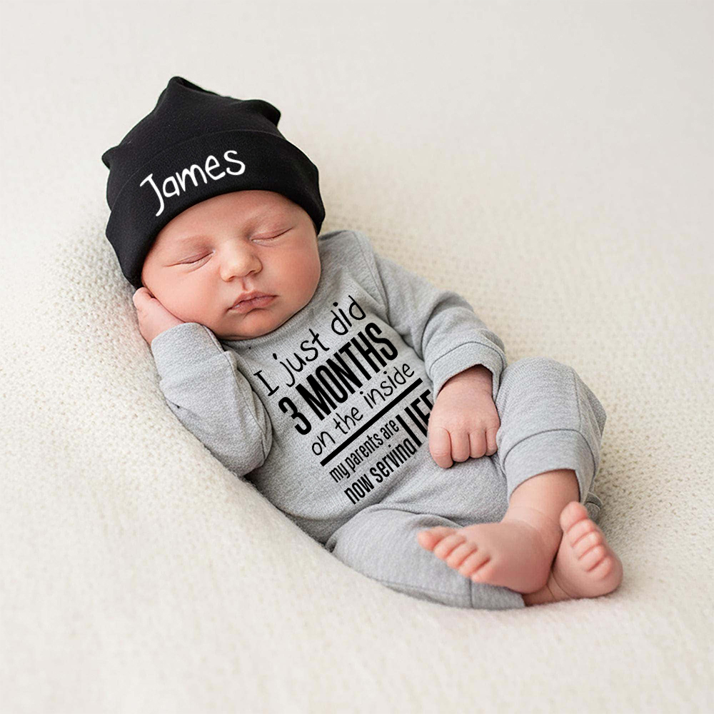 Personalized Baby Coming Home Romper & Hat Set | CWBaby515